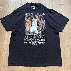 Rare VTG Adidas 2015 DPOY Spurs Kawhi Leonard graphic tee